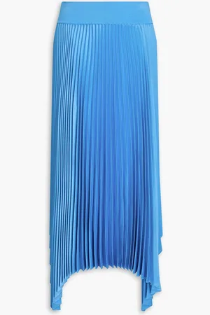 Joseph Ade pleated satin-crepe maxi skirt - Blue
