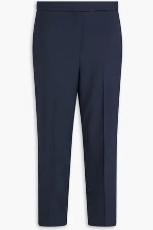 THEORY Cropped woven slim-leg pants - Blue