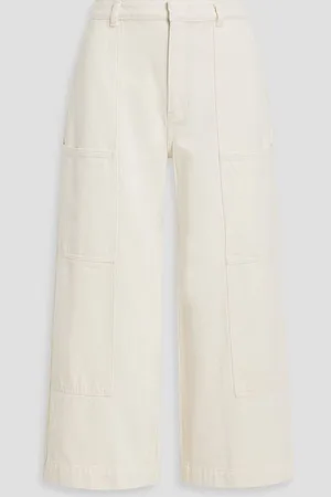 Vince Cropped high-rise cargo jeans - White