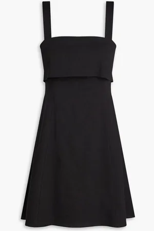 THEORY Draped linen-blend mini dress