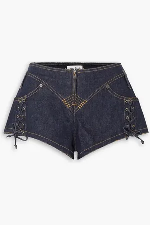 Jean Paul Gaultier Lace-up denim shorts - Blue