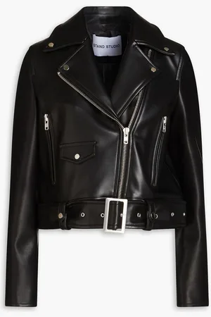 Stand Studio Esmeralda cropped faux leather biker jacket