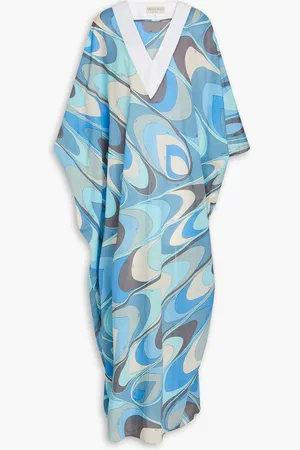 Puccini Printed cotton-mousseline kaftan - Blue