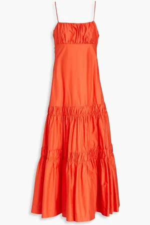 Nicholas Gathered cotton-poplin maxi dress