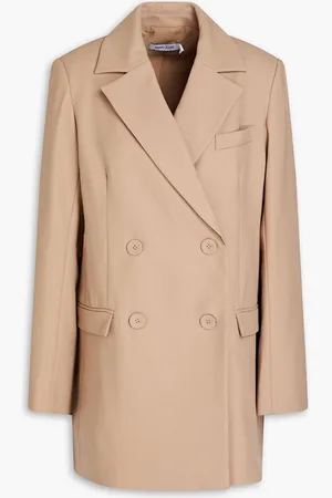 Anna Quan Double-breasted cotton-blend twill blazer - Neutral