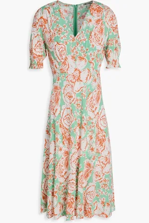 Diane von Furstenberg Jemma floral-print crepe dress - Green