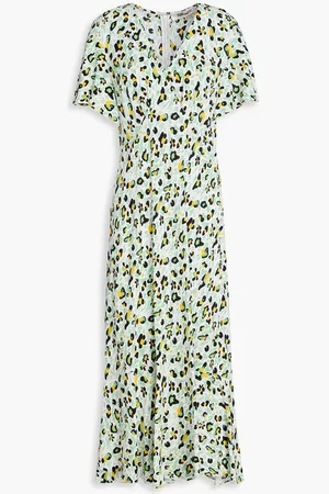 Diane von Furstenberg Cecilia printed crepe midi dress - Green