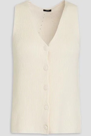 Joseph Ribbed linen-blend vest - White