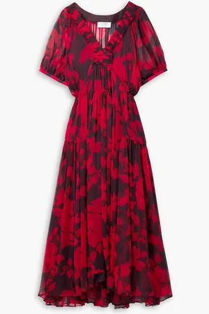 La Ligne Constance tiered floral-print chiffon maxi dress