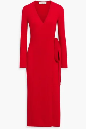 Diane von Furstenberg Astrid wool and cashmere-blend midi wrap dress