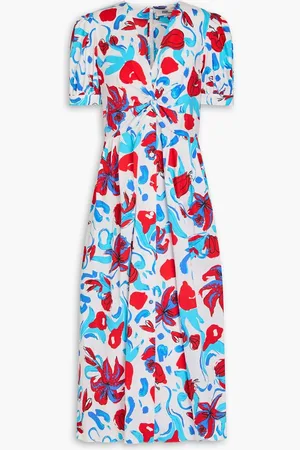 Diane von Furstenberg Heather cotton-blend poplin midi dress