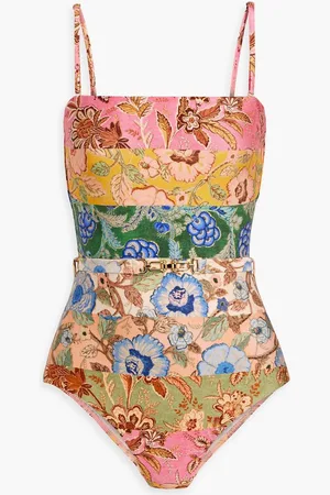 ZIMMERMANN Belted printed swimsuit
