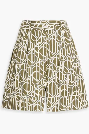 Diane von Furstenberg Balbino printed woven shorts - Green