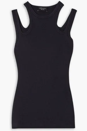 16Arlington Cutout ribbed stretch-cotton jersey tank