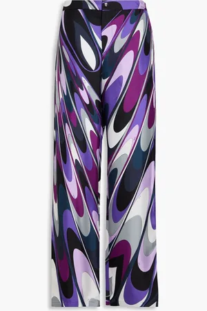 Puccini Printed silk-twill wide-leg pants