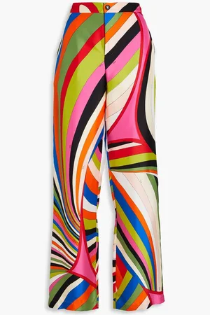 Puccini Printed silk-twill wide-leg pants