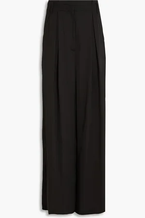 Diane von Furstenberg Bellini pleated crepe-satin wide-leg pants