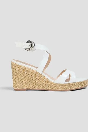 Stuart Weitzman Zuzu croc-effect leather espadrille wedge sandals