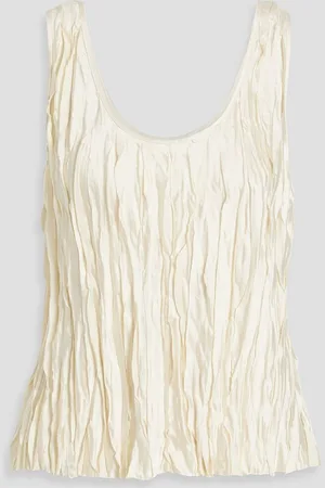Vince Ruffled satin top - White