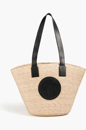 Altuzarra Medallion Watermill leather-trimmed raffia tote