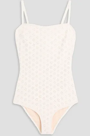 Peony Broderie anglaise swimsuit - White