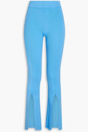 REMAIN Birger Christensen Omly ribbed-knit flared pants - Blue