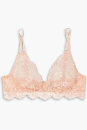 I.D. Sarrieri Loulou embroidered tulle underwired soft-cup bra - Orange