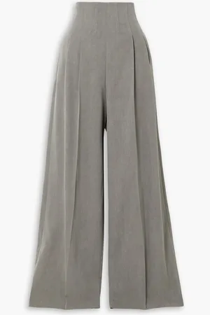 Chloé Pleated wool-twill wide-leg pants