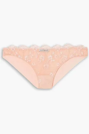 I.D. Sarrieri Loulou embroidered tulle Brazilian briefs - Orange