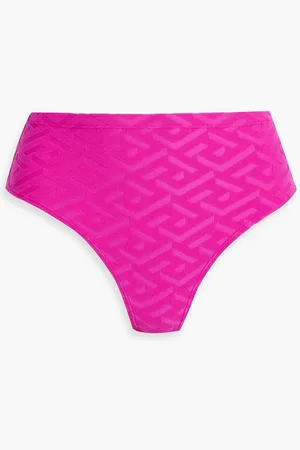 VERSACE Stretch-jacquard high-rise bikini briefs - Pink