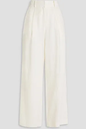 Simkhai Tavar pleated linen wide-leg pants - White