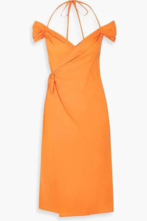 Ioannes Romeo cold-shoulder cotton midi wrap dress