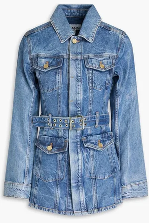 Ganni Belted denim jacket - Blue