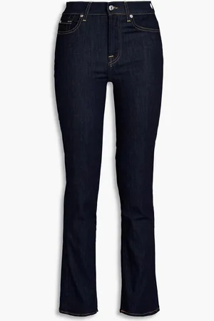 7 for all Mankind Low-rise straight-leg jeans - Blue