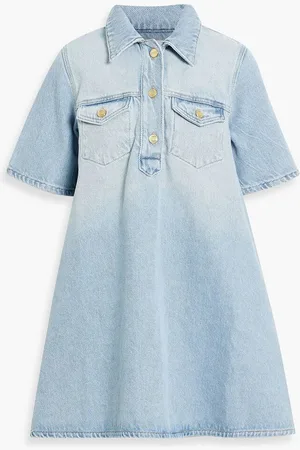 Ganni Denim mini shirt dress - Blue