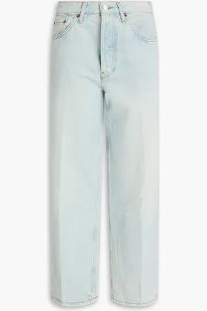 RE/DONE Cropped high-rise straight-leg jeans - Blue