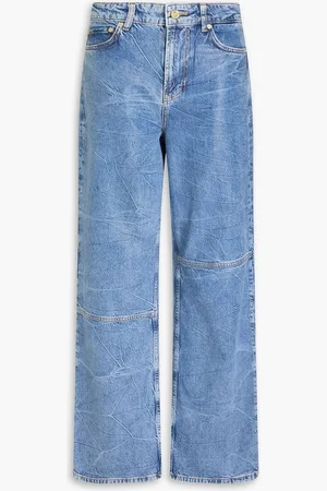 Ganni High-rise wide-leg jeans - Blue