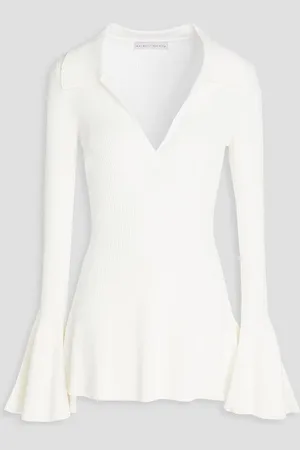 PALMER / HARDING Assured ribbed jersey polo shirt - White