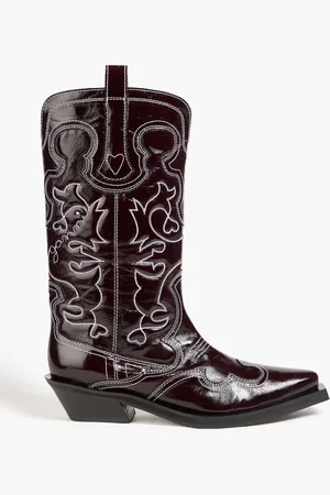 Ganni Embroidered cowboy boots