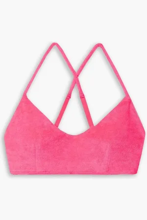 WSLY Cotton-blend terry sports bra - Pink