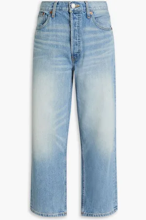 RE/DONE Cropped wide-leg jeans - Blue