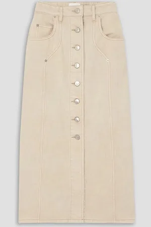 Marant Etoile Vandy paneled denim midi skirt - White