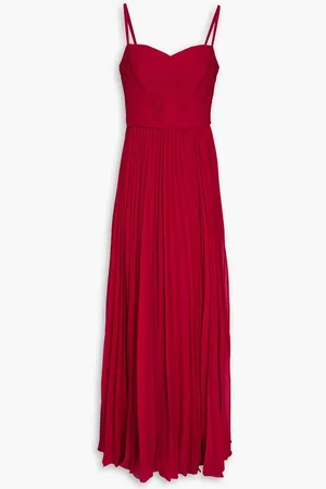 ZAC Zac Posen Pleated chiffon gown - Red
