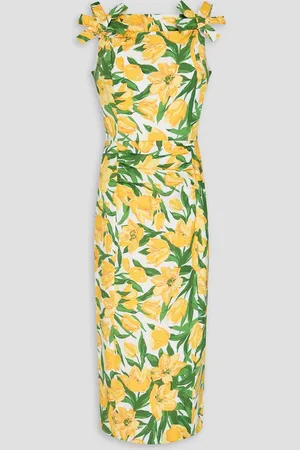 Carolina Herrera Floral-print cotton-blend poplin midi dress