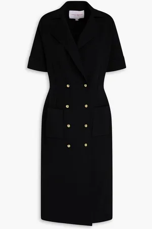 Carolina Herrera Double-breasted wool-blend midi dress