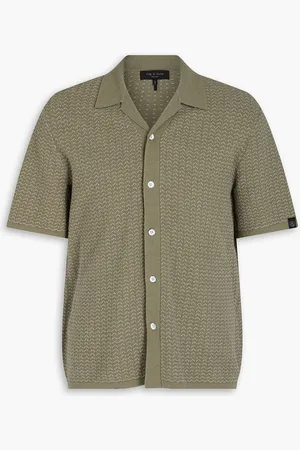 RAG&BONE Avery cotton-blend terry shirt - Green