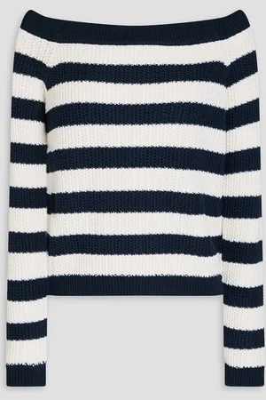 Carolina Herrera Striped silk and cotton-blend sweater - Blue