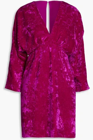 Sandro Cutout crushed-velvet mini dress - Purple