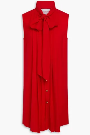 Carolina Herrera Pintucked crepe mini dress
