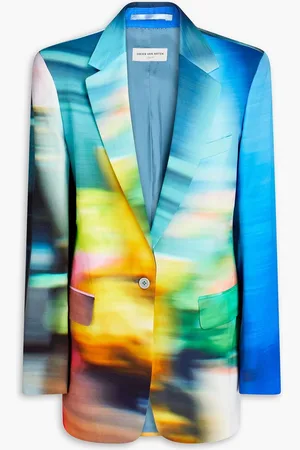 DRIES VAN NOTEN Printed satin blazer